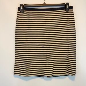 Loft Black and White Striped Lined Skirt Size 6
